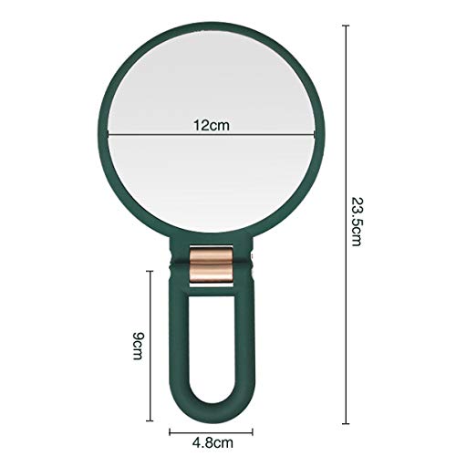 LHIUEM 1x 15x Magnifying Hand Held Mirror，Double Side Travel Mirror