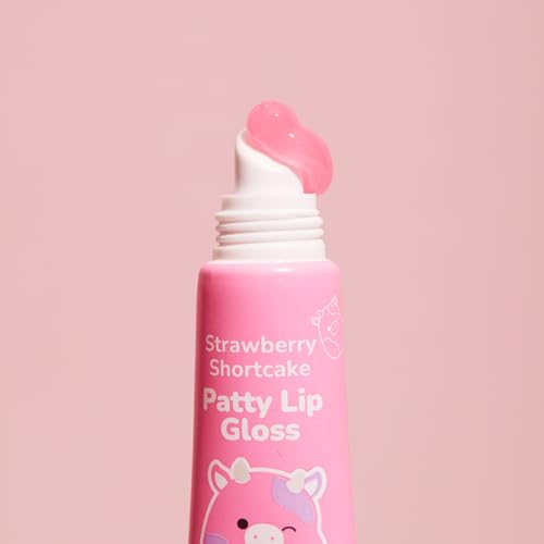 TONYMOLY x Squishmallows Patty Keychain Lip Gloss ? Strawberry Shortcake Sheer Pink Gloss, Hydrating, Non-Sticky, High Shine, 11ml