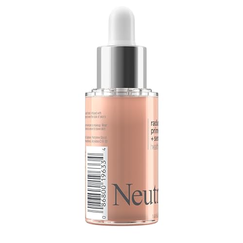 Neutrogena Healthy Skin Radiant Booster Primer & Serum, Skin-Evening Serum-to-Primer with Peptides & Pearl Pigments, Evens the Look of Skin's Tone & Smooths Texture, 1.0 fl. oz