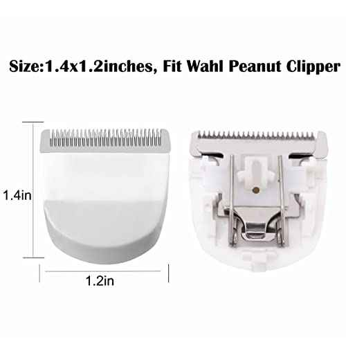 2 Pack Professional Peanut Clipper/Trimmer Snap On Replacement Blades #2068-300 - Compatible with Wahl Peanut Hair Clipper/Trimmer, Black (White 2 Pcs)