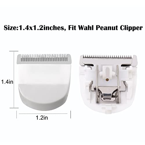 2 Pack Professional Peanut Clipper/Trimmer Snap On Replacement Blades #2068-300 - Compatible with Wahl Peanut Hair Clipper/Trimmer, Black (White 2 Pcs)