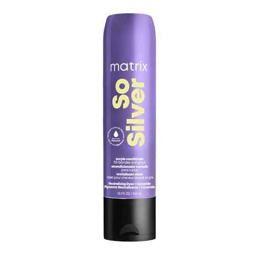 MATRIX So Silver Purple Conditioner - Removes Brassy Yellow Undertones, Color Depositing & Toning, Pigmented Conditioner For Blondes and Greys, Vegan