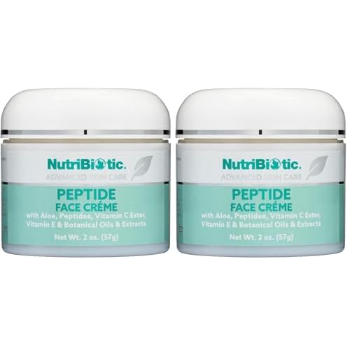 NutriBiotic ? Peptide Face Creme with GSE, 2 Oz | Ultra-Hydrating | Collagen Synthesis Support | with Botanical Extracts & Oils & Vitamin E | Natural Fragrance & Paraben Free (Pack of 2)