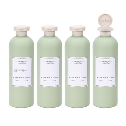 ASEVAT 13.5oz Travel Shampoo Bottles Set of 4 - Leak Proof