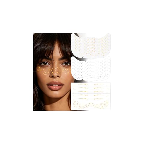 Glitter Freckles Face Tattoo - 15 Waterproof Temporary Patches