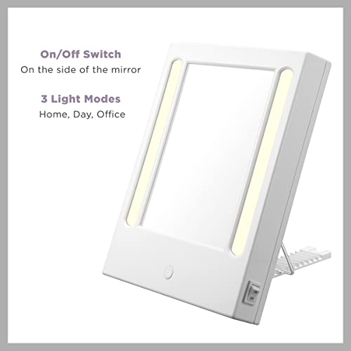 Conair Lighted Makeup Mirror, LED Vanity Mirror, 1X/5X Magnifying Mirror, Corded in Glossy White