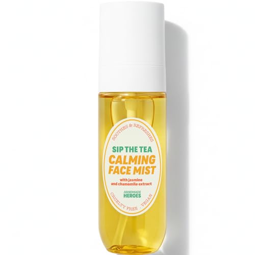 Handmade Heroes Sip The Tea Calming Face Mist Serum ? Hydrating Facial Spray with Chamomile, Jasmine & Hyaluronic Acid ? Vegan, Alcohol Free Formula for Dewy, Refreshed Skin ? 2.2 fl oz