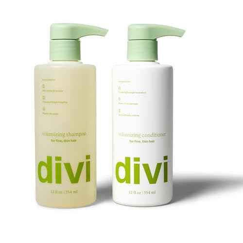 Divi Shampoo and Conditioner Set for Women and Men - Hair Care Duo for All Hair Types, Adds Volume, Lift, and Bounce, Strengthens and Nourishes Hair - Full Size, 2 x 12 Fl Oz