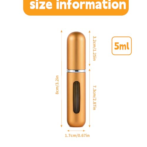 Travel Mini Perfume Atomizer Bottle - 6 Pack, 5ml Leak-Proof Design