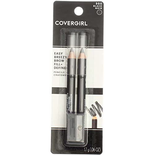 CoverGirl Easy Breezy Brow Pencil Black 500, 0.06 oz (Pack of 3)