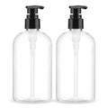 300ml Empty Pump Bottles 2 Pack Clear Plastic Dispenser