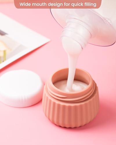 TSA Approved Travel Toiletry Containers 4 Pack with Leak-Proof Silicone Jars