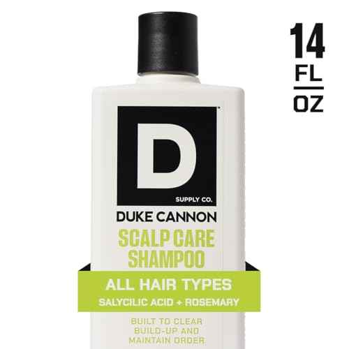 Duke Cannon Superior Grade Scalp Care Shampoo for Men, 14 oz ? Salicylic Acid for Build-Up Removal, Rosemary & Arnica for Scalp Soothing, Wheat Protein for Strength, Sulfate-Free