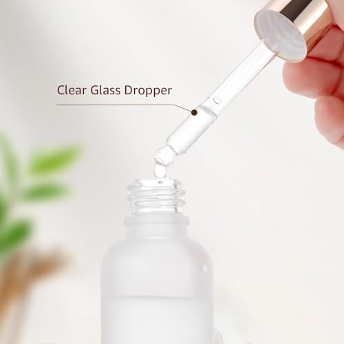 30ml Frosted Glass Dropper Bottles (30-Pack) with Caps & Labels