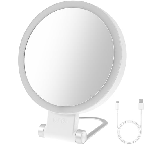 30X Magnifying Mirror with Light 360¡Æ Rotating Lighted Makeup 3 Lighting Modes Lighted Magnified Mirror 1000mAh Rechargeable Magnified Makeup for Women Girls