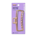 Gimme Beauty Gold Rush Claw Clip - Metal, Rectangle Clip for Long, Thick & Curly Hair - Features Gripped Tips for Firm, All-Day Hold - Comfortable & Fashionable
