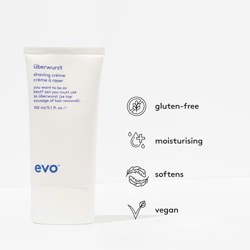EVO Uberwurst Moisturizing, Sensitive Shaving Cream for All Skin Types - Reduces Razor Burn, Softens & Protects - 5.1 fl oz