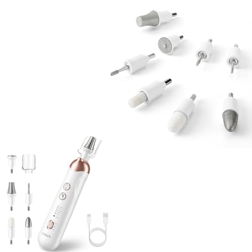 COSLUS Professional Manicure Pedicure Kit 5 in 1 Electric Nail File Set and 8PCS Multifunctional Nail Drill Bit