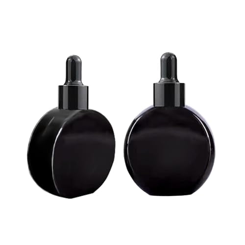 6-Piece 2oz Black Glass Dropper Bottles for Essential Oils