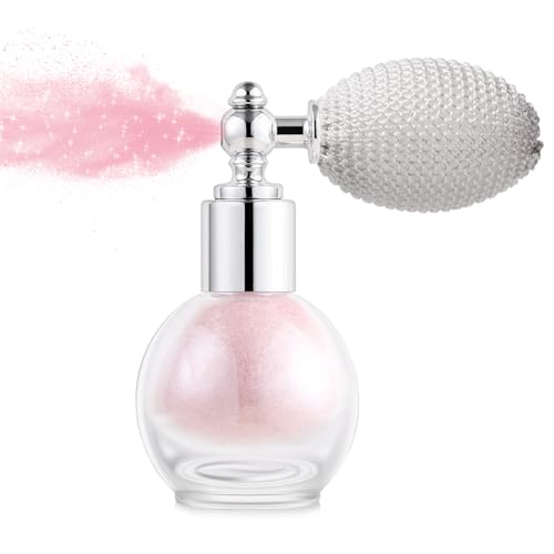 Hair and Body Glitter Spray, Holographic Glitter Highlighter Powder, Face Body Clothes Shiny Glitter, Loose Shimmer Hairspray Festival Rave Prom Accessories (Nude Pink)