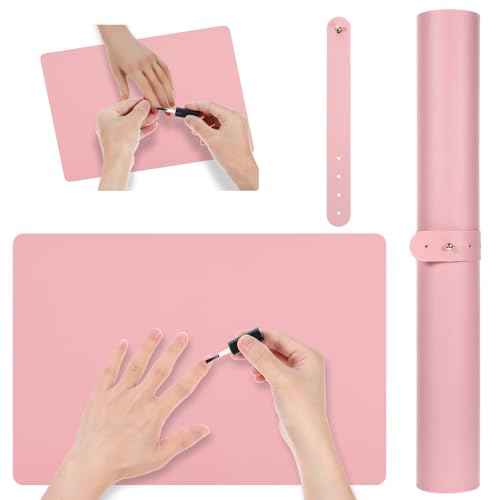 Nail Art Table Mat, Soft Nail Arm Rest Pad for Acrylic Nails, Foldable Nail Hand Rest Pillow Manicure Pad Nail Training Mat for Nail Cushion Nail Table Pad Desk Mat for Nail Technician Salon