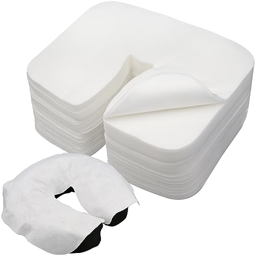 500 Count Disposable Face Cradle Covers, Medical-Grade, Ultra Soft, Luxurious, Non-Sticking Massage Face Covers, Headrest Covers for Massage Tables & Massage Chairs