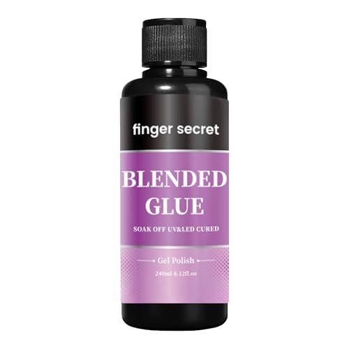 Nail Blending Glue,finger secret Blended Glue240ml,Gel Polish Glitter Powder Clear Mixer Glue,Color Sequins Mixing Glue,Multifunctional Nail Blend Glue for DIY Nail Art