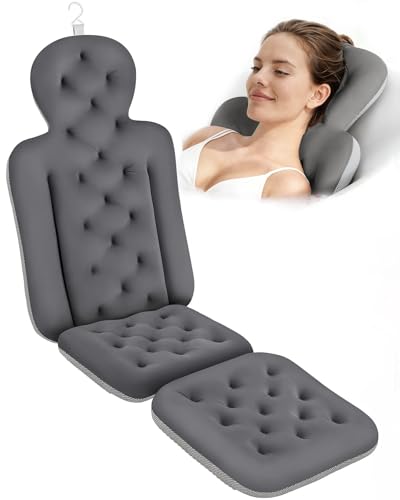 Full Body Bath Pillow with 160 Suction Cups - Head & Back Support