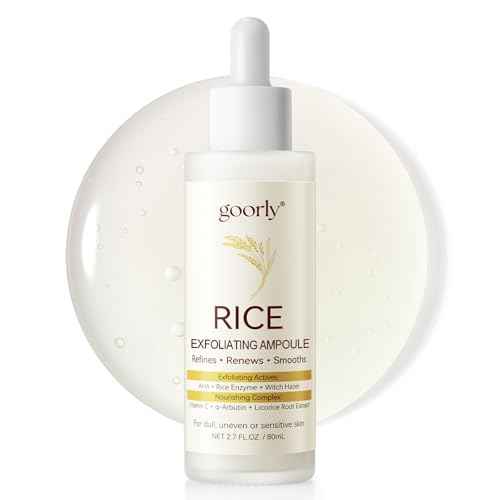 Peel Shot Glow White Rice Peeling Ampoule, Gentle Exfoliating Face and Body Scrub, Dead Skin Cell Remover, Rice Exfoliant Serum Cream Lightweight Hydrating Formula for All Skin Types - 80ML