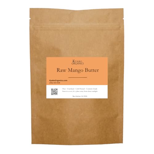 Kyabo 3Lbs MANGO BUTTER PREMIUM Organic Unrefined Raw Virgin 100% Pure Cold Press Grade A Non GMO 100% Natural For Skin BodyCare Beauty Moisturizer DIY For Body Butters, Soap Making,Lotions, Creams¡¦