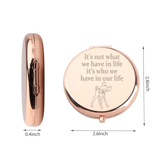 WUSUANED Cute Deer Makeup Mirror It¡¯s Not What We Have in Life It¡¯s Who We Have in Our Life Mirror Movie Fans Gift Deer Lover Gift