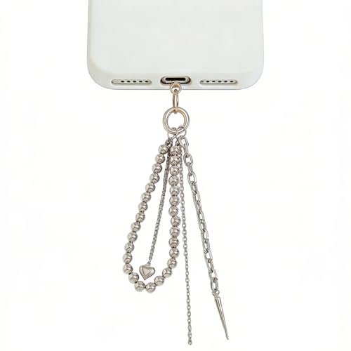 YIHONGYAN Design A03 Silver Heart Bag Charm & Keychain for Handbags & Backpacks