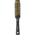 Diane Gold Thermal Ceramic Round Metal Brush with Heat-Resistant Nylon Bristles, 1" Diameter Barrel for Quick Drying and Volume, Black