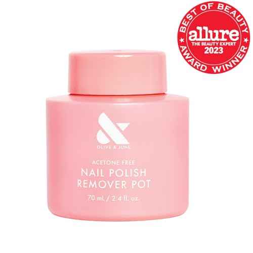Olive & June Polish Remover Pot | Acetone-Free Nail Polish Remover with Sponge Lid for Mani + Pedi | No-Mess, Gentle & Effective Formula | Non Acetone | Vegan & Cruelty-Free | 70mL