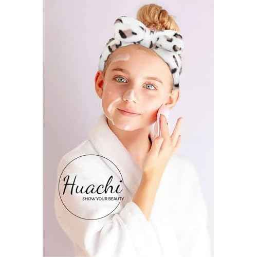 Huachi Spa Headband for Women Washing Face Girls Skincare Headbands Makeup Cheetah Print Leopard Face Wash Head Band Animal Print Christmas Gifts for Teen Girls