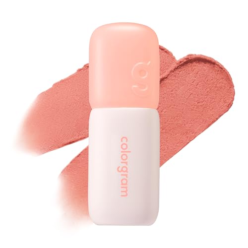 COLORGRAM NUDE BLUR TINT 15 LIGHT APRICOT | K-Beauty Makeup, Soft-Focus Matte Lip Stain, 2-in-1 Lip & Cheek