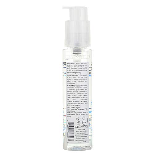 GIOVANNI ECO CHIC Frizz Be Gone - Super Smoothing Anti-Frizz Hair Serum, Adds Shine, Seals in Color, Infused with Natural Botanical Ingredients, Salon Quality, No Parabens - 2.75 oz