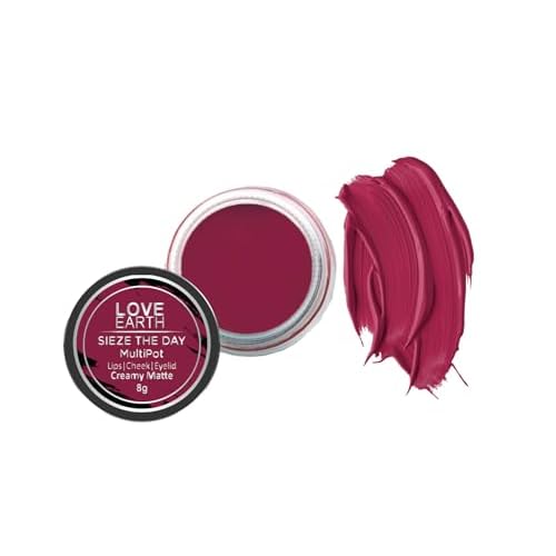 Love Earth Lip Tint & Cheek Tint Multipot-Sieze The Day With Richness Of Essential Oils And Vitamin E For Lips, Eyelids & Cheeks
