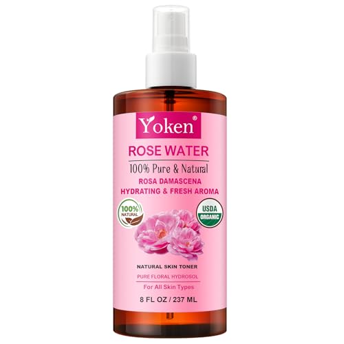 Yoken Organic Rose Water Spray 8oz - USDA Certified