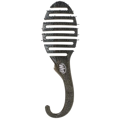 Wet Brush Shower Detangler - IntelliFlex Bristles, Black Glitter