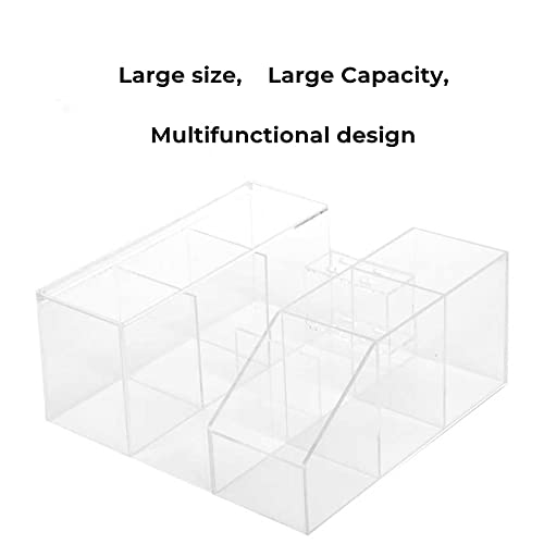 Acrylic Large Capacity Makeup Organizer, Grafting Beauty Extension Supplies Lash Storage Display, Eyelash Storage Case Brush Tweezers Cosmetic Holder (Transparent)