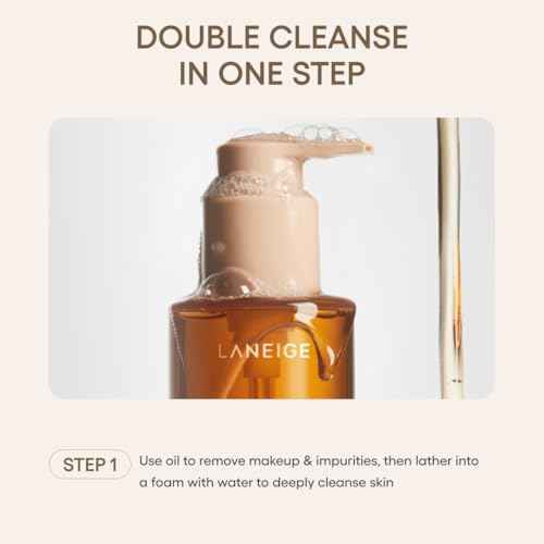 LANEIGE Perfect Renew Nourishing Oil-to-Foam Cleanser: 2-in-1 Anti-Aging Face Wash for a Radiant Glow to Remove Makeup, Sunscreen, & Impurities