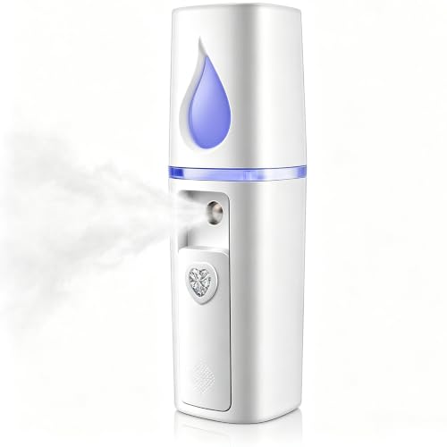 Portable Nano Facial Mister with Mirror & 20ml Water Tank - White