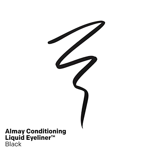 Almay Conditioning Liquid Eyeliner, Longwearing, Waterproof, Hydrating (Packaging May Vary), 10 Black, 0.03 fl oz