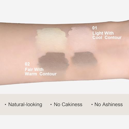 Brenqe Liquid Contour & Highlighter Stick 02 Fair With Warm Undertones – Under Eye Brightening & Face Sculpting Makeup