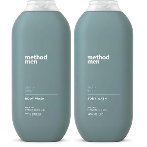 Method Men Body Wash, Sea + Surf, Paraben and Phthalate Free, 18 fl oz (Pack of 2)