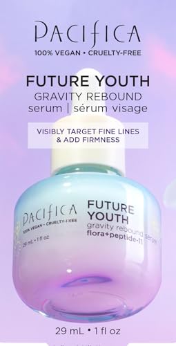 Pacifica Beauty Future Youth Gravity Rebound Serum, Skincare, Gel Serum, Fine Lines, Wrinkles, Anti Aging, Lightweight, Peptide Serum For Face, For Aging and All Skin Types, Vegan, 1 fl oz (1 Count)