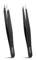 2-Pack Precision Tweezers Set - Slant & Point Tip