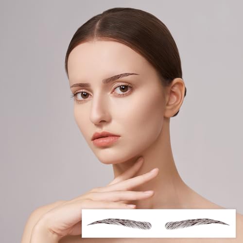 Tattoo Eyebrow 66 Pairs! 4D Hair-Like Authentic Eyebrows,Realistic Imitation Eyebrow Tattoo Stickers,Popular Brown Eyebrow for Women Girls,Waterproof and Long-Lasting 3-5 Days