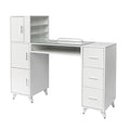 OmySalon Manicure Table with Glass Top & Wrist Rest